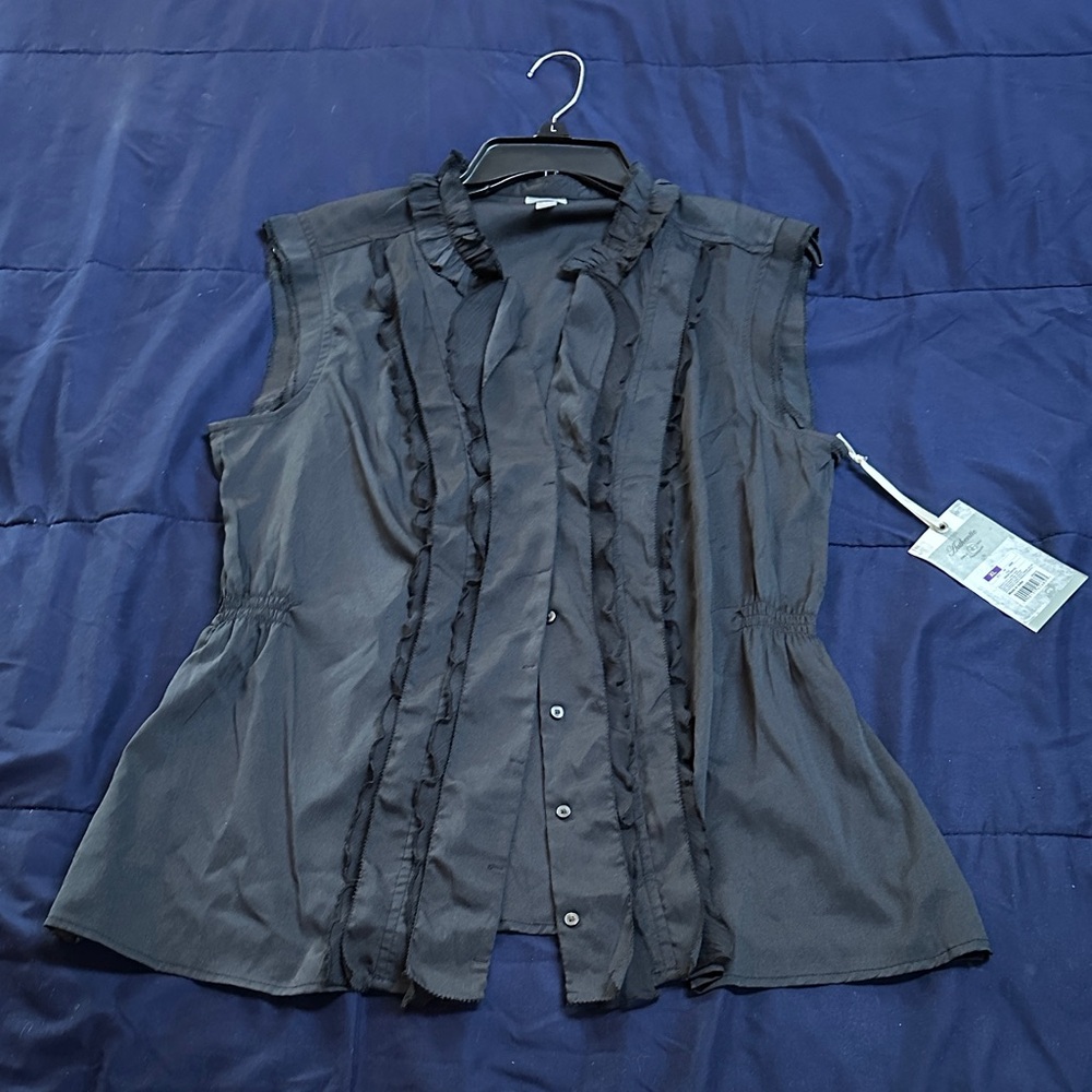 Converse Charcoal Ruffled Blouse